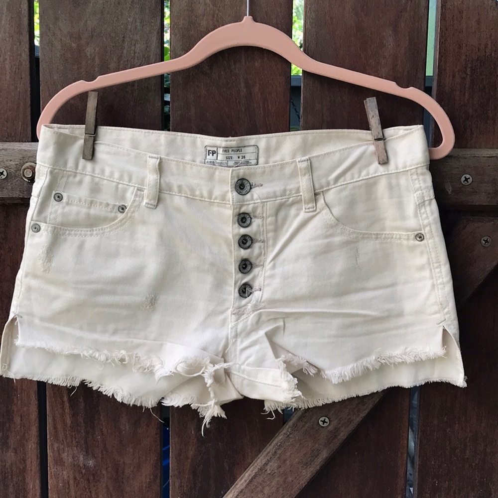 Free people run away slouch cut offs cream